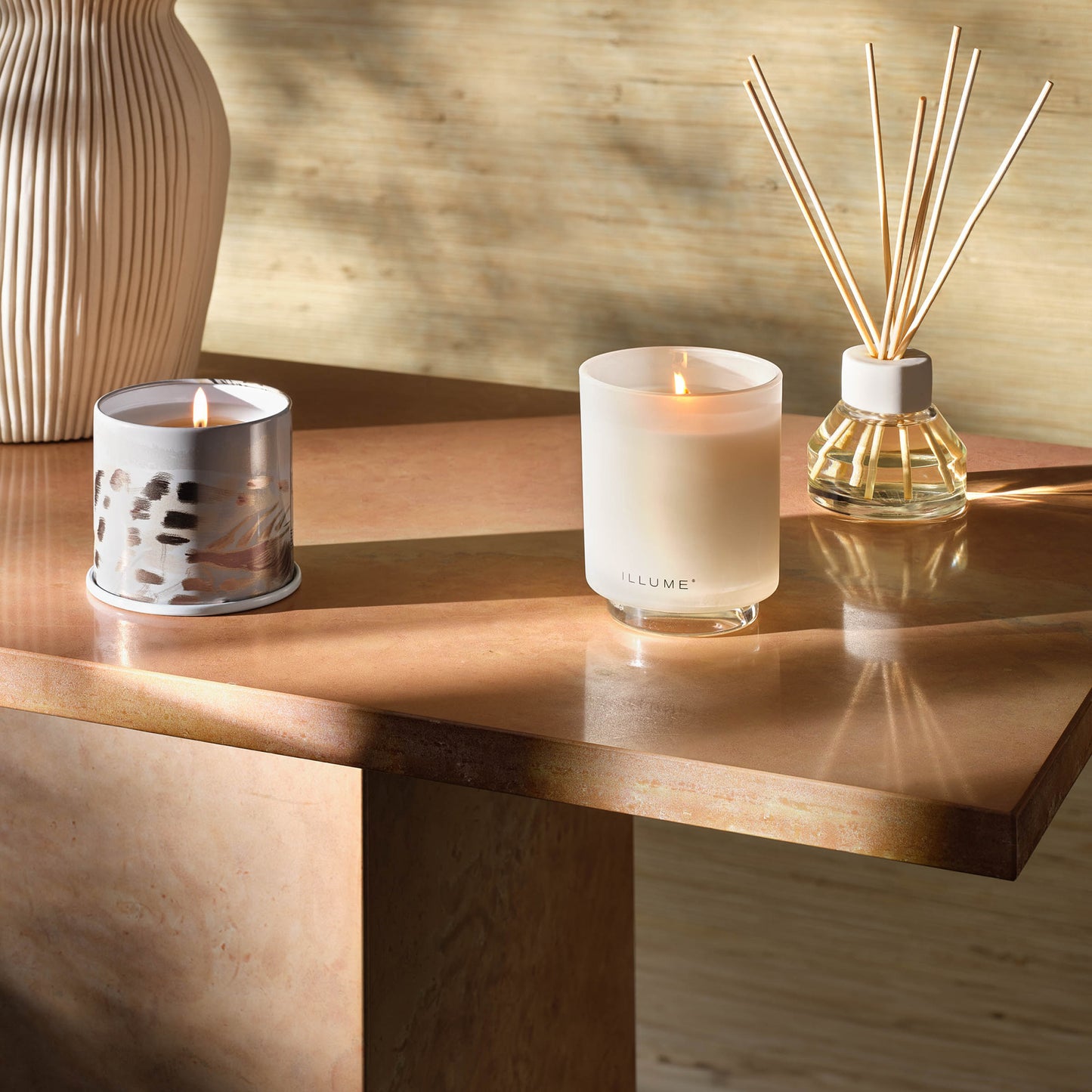 Illume Driftwood Demi Vanity Tin duftlys - Bloomingville