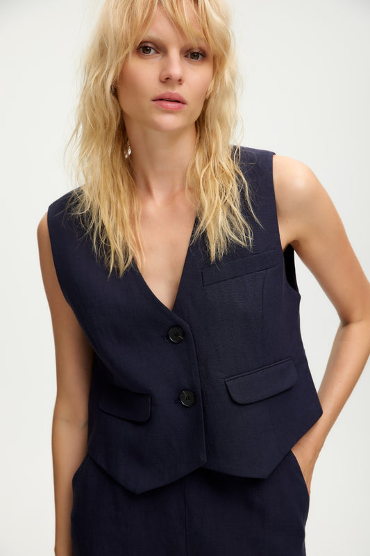 MalouGZ linen waistcoat - Gestuz