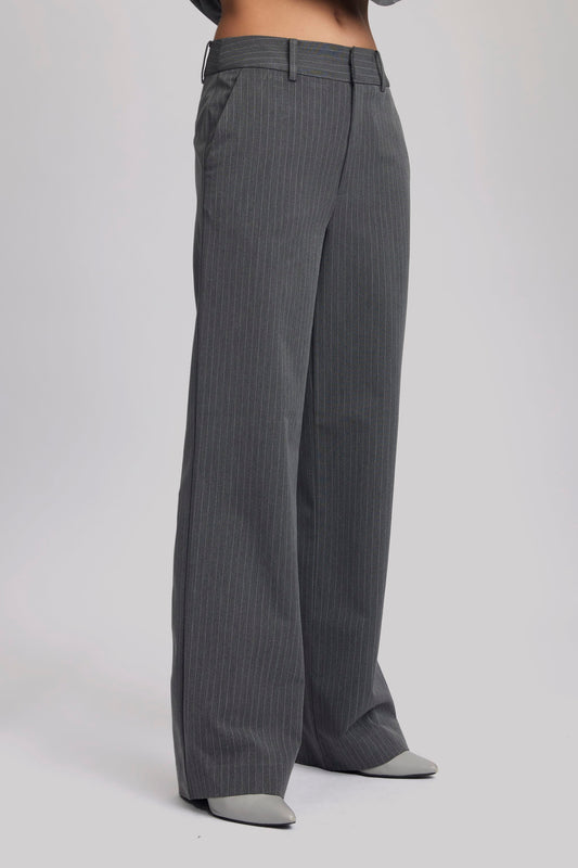 JoelleGZ mel. pinstripe MW pants - Gestuz